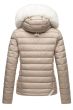 Dame vinterjakke med hvid pels Nasrina Taupe Beige