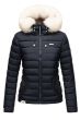 Dame vinterjakke med hvid pels Nasrina Navy Blå