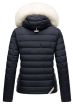 Dame vinterjakke med hvid pels Nasrina Navy Blå
