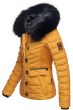 Kort Dame Vinterjakke med pels Yuna - Gul