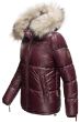 Dame Vinterjakke med stor pels model Tikunas i Wine