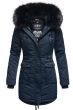 Dame Vinterjakke med pels Luluna Prinsess - Navy