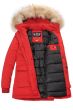 Dame vinterjakke med pels snow engel - Rød