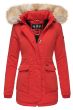 Dame vinterjakke med pels snow engel - Rød