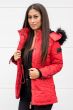 Dame Vinterjakke med pels skat Rød