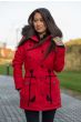 Dame Vinter jakke med sort pels - Kugel Rød