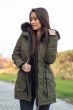 Dame Vinter jakke med sort pels - Kugel Grøn