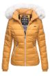 Dame vinterjakke med pels Kingaas - Gul