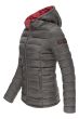 Dame dynejakke med hætte Lucy - Mørke Grå