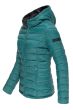 Dame dynejakke med hætte Lucy - Ocean Green