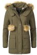 Dame vinterjakke model Camilla med pels - Grøn