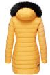 Lang dyne jakke i Gul / Orange med sort pels
