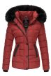 Dame vinterjakke med pels - Unique i Rød